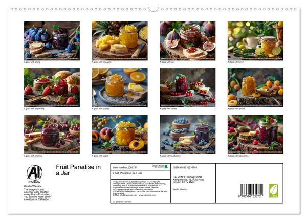 Produktbild: Fruit Paradise in a Jar (High Quality Premium Wall Calendar 2026 DIN A2 landscape),CALVENDO 12 Month Wall Calendar