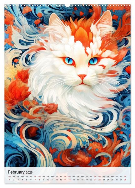 Produktbild: Feline Zen (Wall Calendar 2026 DIN A2 portrait), CALVENDO 12 Month Wall Calendar