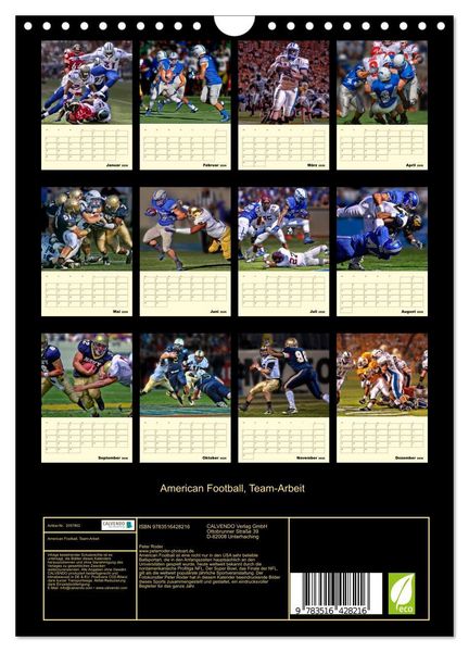 Produktbild: American Football, Team-Arbeit (Wandkalender 2026 DIN A4 hoch), CALVENDO Monatskalender