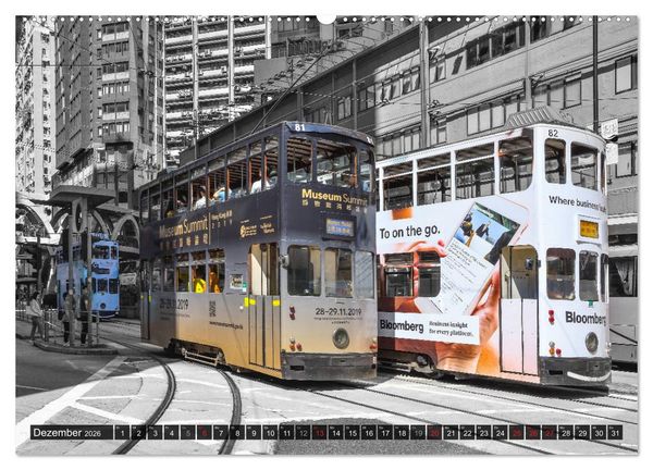 Produktbild: Ding Ding - Hong Kong's Tramways (hochwertiger Premium Wandkalender 2026 DIN A2 quer), Kunstdruck in Hochglanz