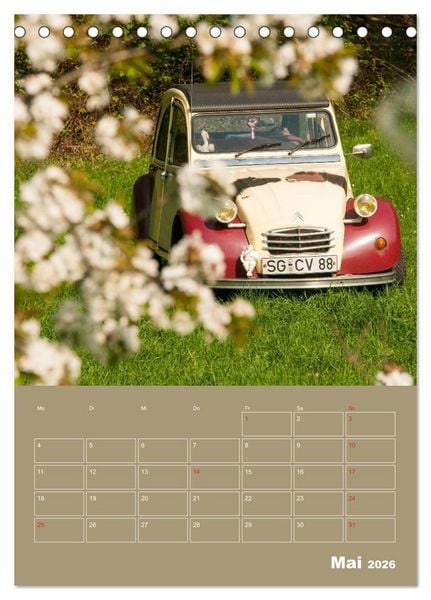 Produktbild: Citro&euml;n 2 CV &ndash; Flower Power (Tischkalender 2026 DIN A5 hoch), CALVENDO Monatskalender