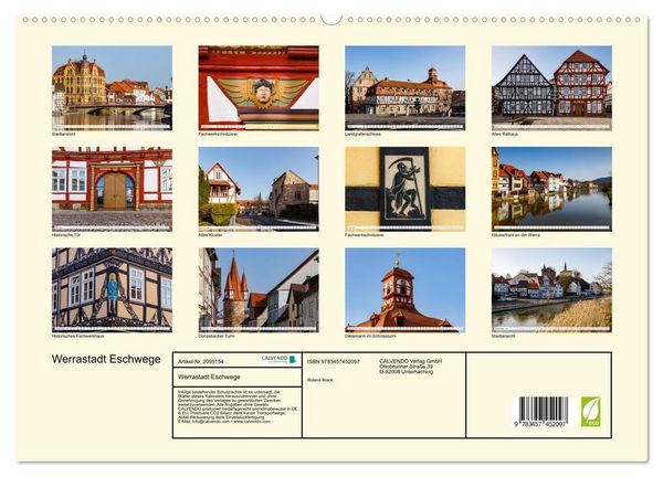 Produktbild: Werrastadt Eschwege (hochwertiger Premium Wandkalender 2026 DIN A2 quer), Kunstdruck in Hochglanz