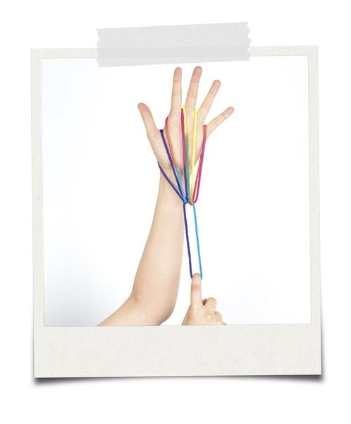 Produktbild: Folia Finger Twist, Fadenspiel 160cm, regenbogen