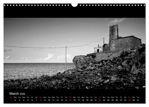 Produktbild: Black and White Sicily (Wall Calendar 2026 DIN A3 landscape), CALVENDO 12 Month Wall Calendar