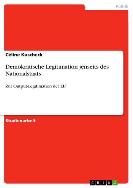 Produktbild: Demokratische Legitimation jenseits des Nationalstaats