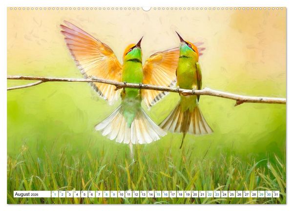 Produktbild: Farbenfestival der Tiere - Artwork (Wandkalender 2026 DIN A2 quer), CALVENDO Monatskalender
