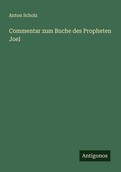 Produktbild: Commentar zum Buche des Propheten Joel