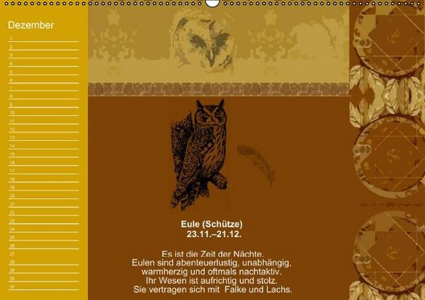 Produktbild: Indianisches Horoskop / Geburtstagskalender (Wandkalender immerw&auml;hrend DIN A2 quer)