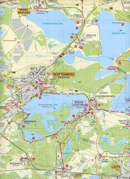 Produktbild: Radwander- und Wanderkarte Lausitzer Seenland, Senftenberg, Hoyerswerda und Umgebung 1 : 50 000