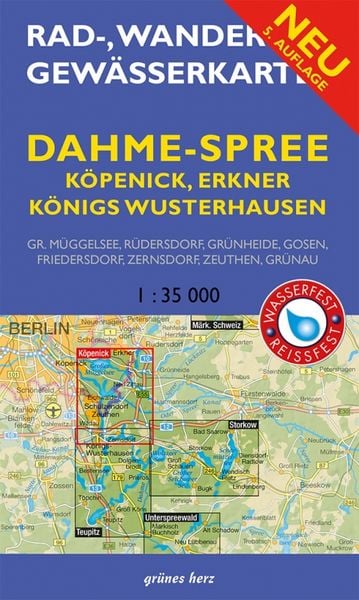 Produktbild: Rad-, Wander- und Gew&auml;sserkarte Dahme-Spree: K&ouml;penick, Erkner, K&ouml;nigs Wusterhausen
