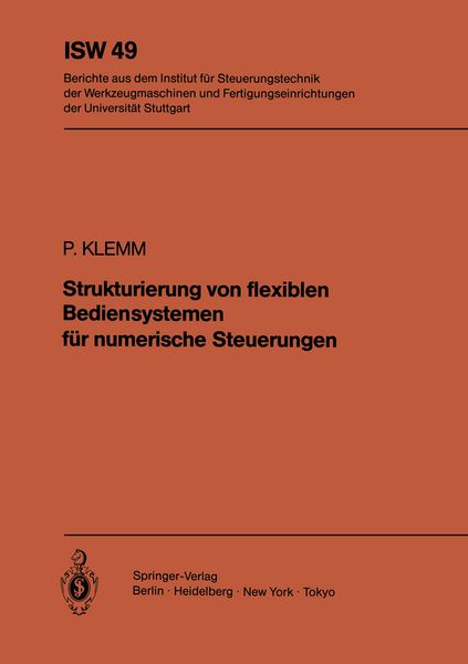 Produktbild: Strukturierung von flexiblen Bediensystemen f&uuml;r numerische Steuerungen