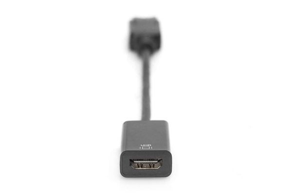 Produktbild: Digitus DisplayPort / HDMI Anschlusskabel DisplayPort Stecker, HDMI-A Buchse 0.20m Schwarz DB-340415-002-S doppelt geschirmt