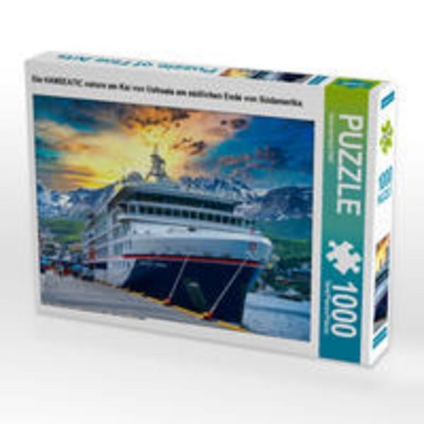 CALVENDO Puzzle Die HANSEATIC nature am Kai von Ushuaia am südlichen Ende von Südamerika. | 1000 Teile Lege-Größe 64x48cm Foto-Puzzle für glückliche Stunden