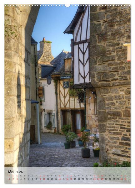 Produktbild: Rochefort-en-Terre. Traumdorf in der Bretagne (hochwertiger Premium Wandkalender 2026 DIN A2 hoch), Kunstdruck in Hochglanz