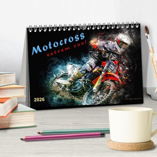 Produktbild: Motocross - extrem cool (Tischkalender 2026 DIN A5 quer), CALVENDO Monatskalender