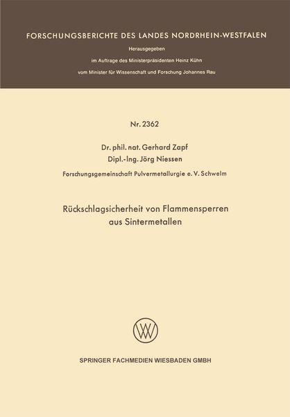 Produktbild: R&uuml;ckschlagsicherheit von Flammensperren aus Sintermetallen