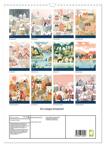 Produktbild: Ein lustiges Kinderdorf (Wandkalender 2026 DIN A3 hoch), CALVENDO Monatskalender