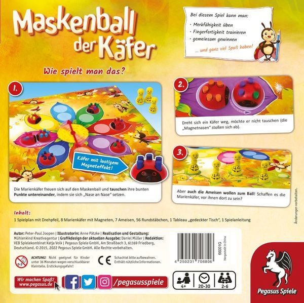 Produktbild: Pegasus - Maskenball der K&auml;fer, Kinderspiel des Jahres 2002, Lernspiel