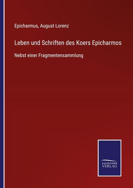 Produktbild: Leben und Schriften des Koers Epicharmos