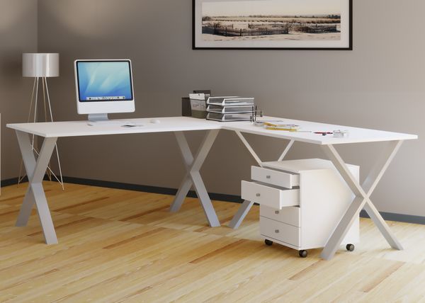 Produktbild: X Schreibtisch Eckschreibtisch L Form 160x130x50