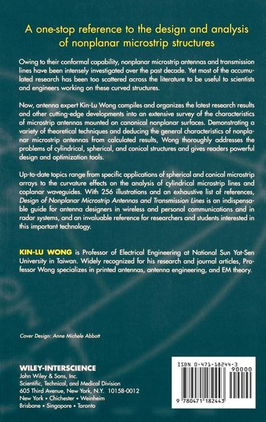 Produktbild: Design of Nonplanar Microstrip Antennas and Transmission Lines