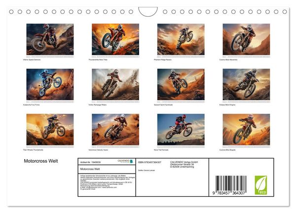Produktbild: Motorcross Welt (Wandkalender 2026 DIN A4 quer), CALVENDO Monatskalender