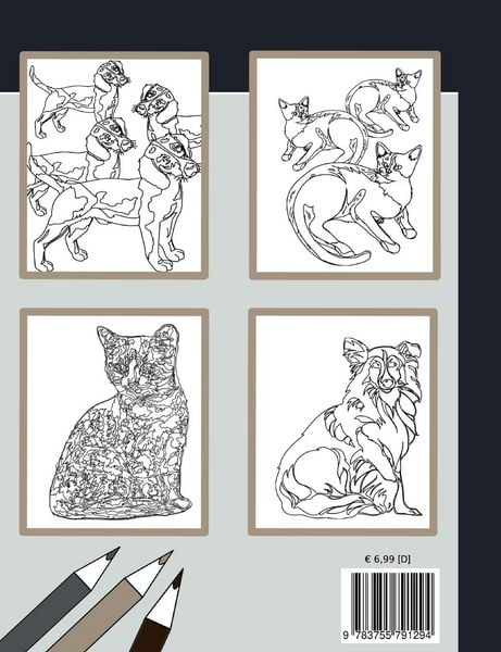 Produktbild: Klassik Art Malbuch f&uuml;r Erwachsene und Kinder ab 8 Jahren - Katzen und Hunde