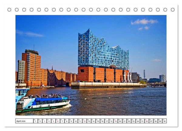 Produktbild: Hamburg sehen, f&uuml;hlen und lieben (Tischkalender 2026 DIN A5 quer), CALVENDO Monatskalender