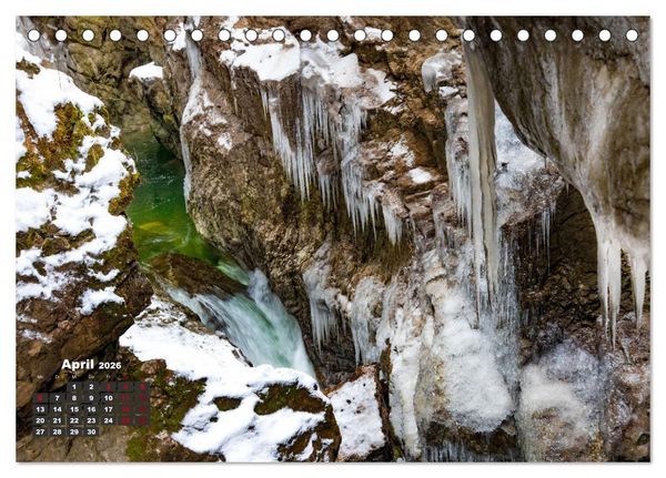 Produktbild: Winterzauber in der Breitachklamm bei Oberstdorf (Tischkalender 2026 DIN A5 quer), CALVENDO Monatskalender