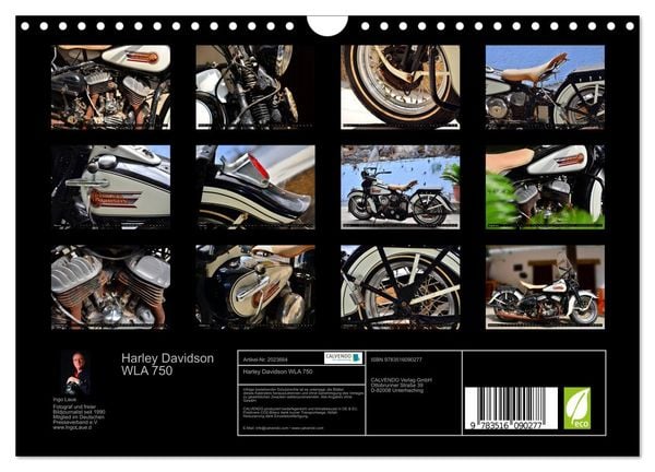 Produktbild: Harley Davidson WLA 750 (Wandkalender 2026 DIN A4 quer), CALVENDO Monatskalender