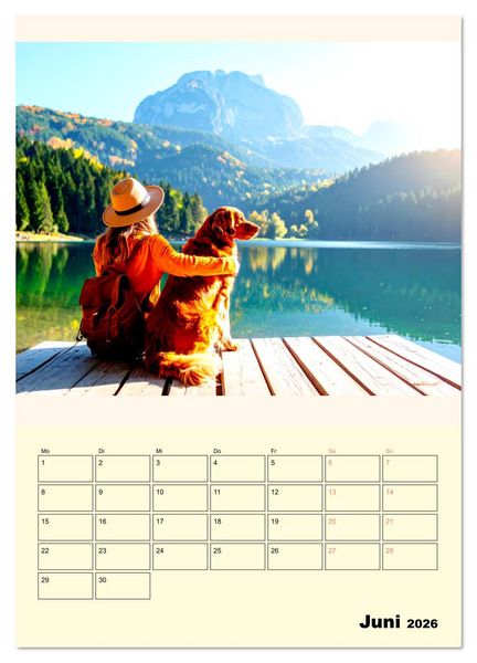 Produktbild: Der Familienkalender - Mit Hund durchs Jahr (Wandkalender 2026 DIN A3 hoch), CALVENDO Monatskalender