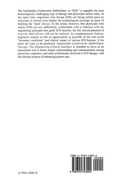 Produktbild: Implantable Cardioverter Defibrillator Therapy: The Engineering-Clinical Interface