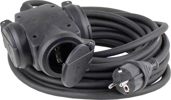 Produktbild: AS Schwabe 60445 Strom Verl&auml;ngerungskabel 16A Schwarz 5.00m H07RN-F 3G 2,5mm&sup2;