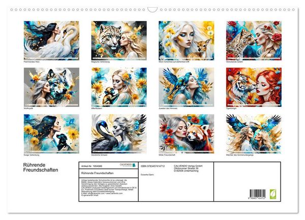 Produktbild: R&uuml;hrende Freundschaften (Wandkalender 2026 DIN A2 quer), CALVENDO Monatskalender