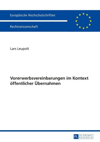 Produktbild: Vorerwerbsvereinbarungen im Kontext &ouml;ffentlicher &Uuml;bernahmen