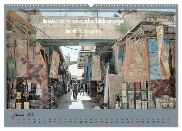Produktbild: Mit der Bibel in der Hand durch das Heilige Land - Jerusalem (Wandkalender 2026 DIN A2 quer), CALVENDO Monatskalender