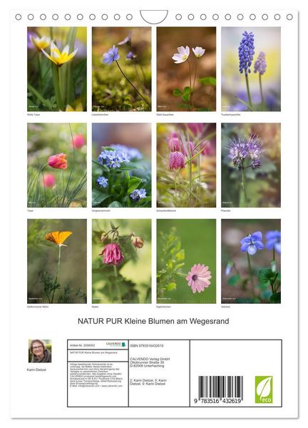 Produktbild: NATUR PUR Kleine Blumen am Wegesrand (Wandkalender 2026 DIN A4 hoch), CALVENDO Monatskalender