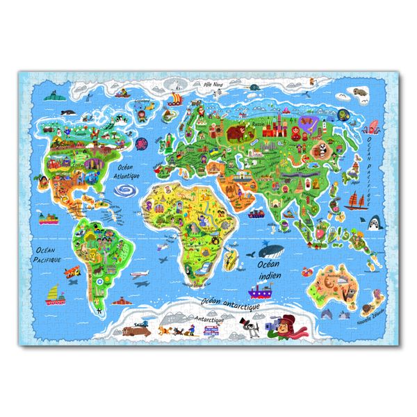 Produktbild: Lais Puzzle Weltkarte in franz&ouml;sisch 1000 Teile