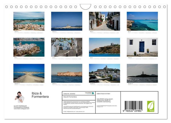 Produktbild: Ibiza & Formentera (Wandkalender 2026 DIN A4 quer), CALVENDO Monatskalender