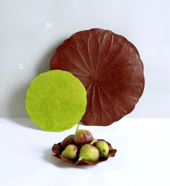 Produktbild: Flexible Hanji-Papierschale Lotusblatt (M) Braun &ndash; Ablage / Servierschale aus koreanischem Hanji-Papier