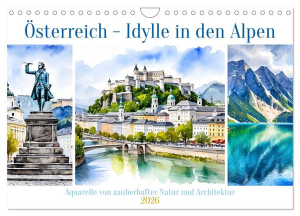 Österreich - Idylle in den Alpen (Wandkalender 2026 DIN A4 quer), CALVENDO Monatskalender