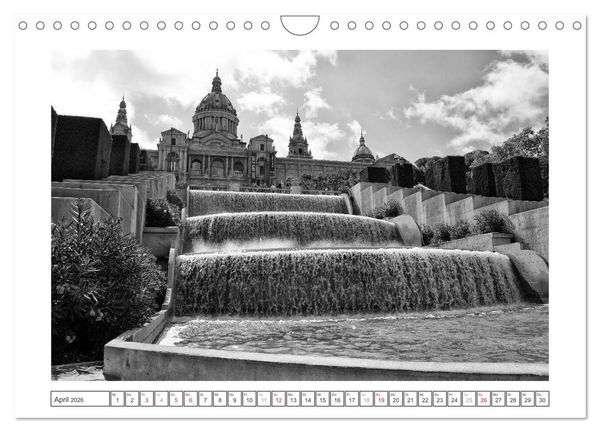 Produktbild: Barcelona Photografien in Schwarz / Wei&szlig; (Wandkalender 2026 DIN A4 quer), CALVENDO Monatskalender