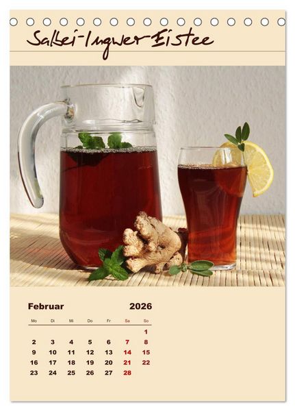 Produktbild: Erfrischender Eistee - Rezeptideen (Tischkalender 2026 DIN A5 hoch), CALVENDO Monatskalender