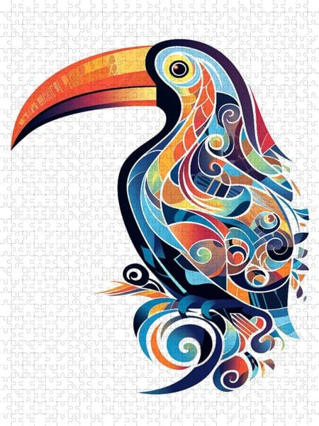 Produktbild: CALVENDO Puzzle Tukan im Tattoo Design | 2000 Teile Lege-Gr&ouml;&szlig;e 90x67cm Foto-Puzzle f&uuml;r gl&uuml;ckliche Stunden