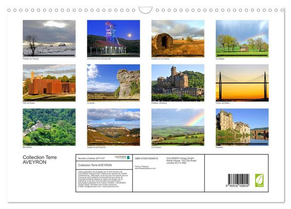 Produktbild: Collection Terre AVEYRON (Calendrier mural 2026 DIN A3 vertical), CALVENDO calendrier mensuel