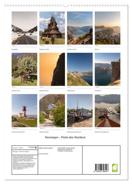 Produktbild: Norwegen - Perle des Nordens (hochwertiger Premium Wandkalender 2026 DIN A2 hoch), Kunstdruck in Hochglanz