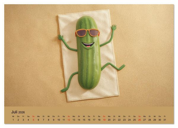 Produktbild: Esse ich nicht! Der freche Kinderkalender mit Obst & Gem&uuml;se (hochwertiger Premium Wandkalender 2026 DIN A2 quer), Kunstdruck in Hochglanz