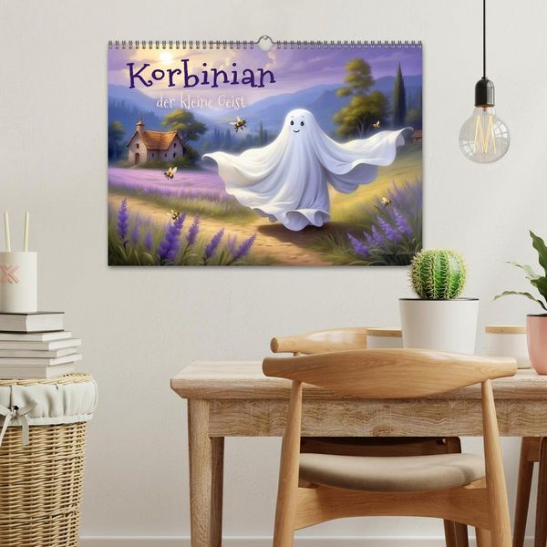 Produktbild: Korbinian, der kleine Geist (Wandkalender 2026 DIN A3 quer), CALVENDO Monatskalender