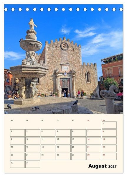 Produktbild: Taormina - &Auml;tna, Meer und antike Steine (Tischkalender 2027 DIN A5 hoch), CALVENDO Monatskalender