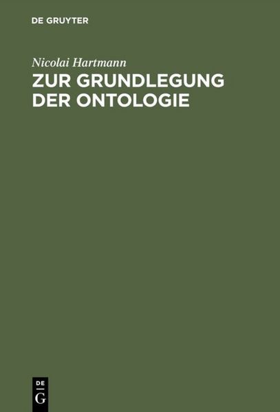 Produktbild: Zur Grundlegung der Ontologie